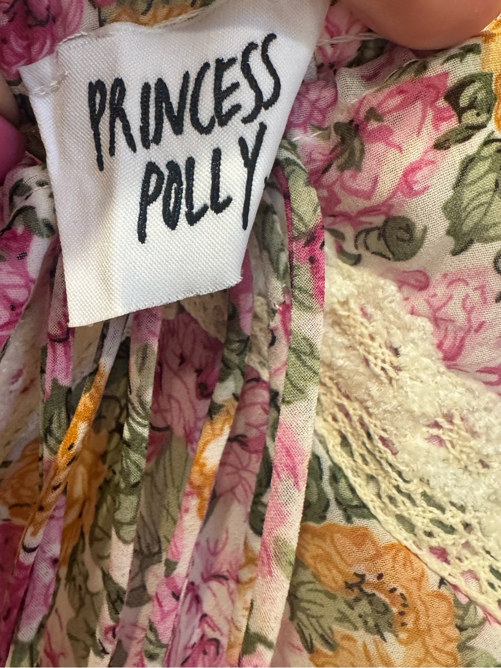 Princess Polly floral Maxi Slip spaghetti strap Dress Lace Trim Sz XS NWOT - Picture 8 of 14